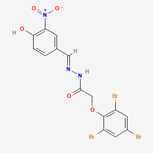 molecular formula C15H10Br3N3O5 B3719141 N'-[(E)-(4-hydroxy-3-nitrophenyl)methylidene]-2-(2,4,6-tribromophenoxy)acetohydrazide 
