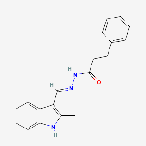 molecular formula C19H19N3O B3719157 N'-[(E)-(2-methyl-1H-indol-3-yl)methylidene]-3-phenylpropanehydrazide 