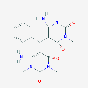 6-amino-5-[(6-amino-1,3-dimethyl-2,4-dioxo-1,2,3,4-tetrahydro-5-pyrimidinyl)(phenyl)methyl]-1,3-dimethyl-2,4(1H,3H)-pyrimidinedione