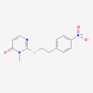 molecular formula C13H13N3O3S B371921 2-[(2-{4-nitrophenyl}ethyl)sulfanyl]-3-methyl-4(3H)-pyrimidinone 