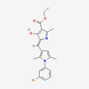 molecular formula C21H21BrN2O3 B3719236 ethyl (5Z)-5-{[1-(3-bromophenyl)-2,5-dimethyl-1H-pyrrol-3-yl]methylidene}-2-methyl-4-oxo-4,5-dihydro-1H-pyrrole-3-carboxylate 