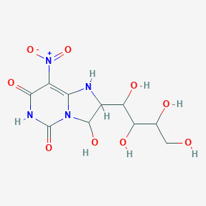 molecular formula C10H14N4O9 B371935 3-hydroxy-8-nitro-2-(1,2,3,4-tetrahydroxybutyl)-2,3-dihydroimidazo[1,2-c]pyrimidine-5,7(1H,6H)-dione 