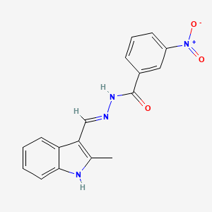 molecular formula C17H14N4O3 B3719363 N'-[(E)-(2-methyl-1H-indol-3-yl)methylidene]-3-nitrobenzohydrazide 