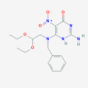 molecular formula C17H23N5O5 B371941 2-amino-6-[benzyl(2,2-diethoxyethyl)amino]-5-nitro-1H-pyrimidin-4-one 