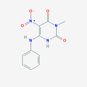 molecular formula C11H10N4O4 B371942 6-anilino-5-nitro-3-methyl-2,4(1H,3H)-pyrimidinedione CAS No. 63711-21-7