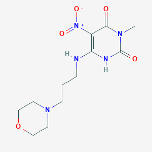molecular formula C12H19N5O5 B371946 5-nitro-3-methyl-6-{[3-(4-morpholinyl)propyl]amino}-2,4(1H,3H)-pyrimidinedione 