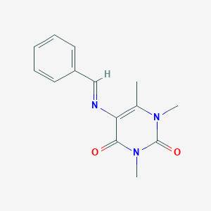 molecular formula C14H15N3O2 B371951 5-(benzylideneamino)-1,3,6-trimethyl-2,4(1H,3H)-pyrimidinedione 