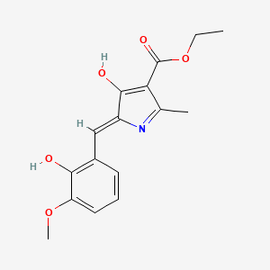 molecular formula C16H17NO5 B3719628 ETHYL (5Z)-5-[(2-HYDROXY-3-METHOXYPHENYL)METHYLIDENE]-2-METHYL-4-OXO-4,5-DIHYDRO-1H-PYRROLE-3-CARBOXYLATE 