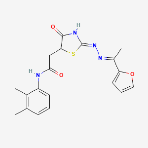 molecular formula C19H20N4O3S B3719673 N-(2,3-dimethylphenyl)-2-[(2Z)-2-[(E)-1-(furan-2-yl)ethylidenehydrazinylidene]-4-oxo-1,3-thiazolidin-5-yl]acetamide 