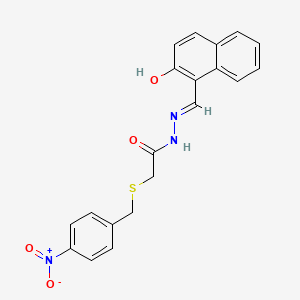 molecular formula C20H17N3O4S B3719731 N-[(E)-(2-hydroxynaphthalen-1-yl)methylideneamino]-2-[(4-nitrophenyl)methylsulfanyl]acetamide 