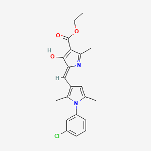 molecular formula C21H21ClN2O3 B3719749 ethyl (5Z)-5-{[1-(3-chlorophenyl)-2,5-dimethyl-1H-pyrrol-3-yl]methylidene}-2-methyl-4-oxo-4,5-dihydro-1H-pyrrole-3-carboxylate 