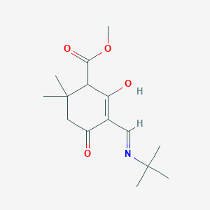 molecular formula C15H23NO4 B3719774 Methyl 3-(tert-butyliminomethyl)-2-hydroxy-6,6-dimethyl-4-oxocyclohex-2-ene-1-carboxylate 