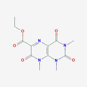 molecular formula C12H14N4O5 B371981 Ethyl 1,3,8-trimethyl-2,4,7-trioxo-1,2,3,4,7,8-hexahydro-6-pteridinecarboxylate 