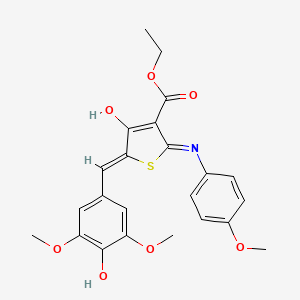molecular formula C23H23NO7S B3719930 Ethyl (5Z)-5-[(4-hydroxy-3,5-dimethoxyphenyl)methylidene]-2-[(4-methoxyphenyl)amino]-4-oxo-4,5-dihydrothiophene-3-carboxylate 