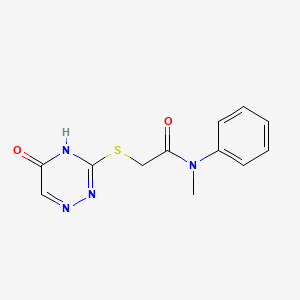 molecular formula C12H12N4O2S B3719949 N-methyl-2-[(5-oxo-4H-1,2,4-triazin-3-yl)sulfanyl]-N-phenylacetamide 
