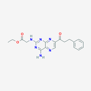 molecular formula C19H20N6O3 B371995 Ethyl 2-[[4-amino-7-(3-phenylpropanoyl)pteridin-2-yl]amino]acetate 