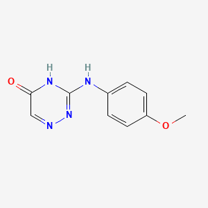 molecular formula C10H10N4O2 B3719951 3-[(4-Methoxyphenyl)amino]-1,2,4-triazin-5-ol 
