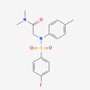 molecular formula C17H19FN2O3S B3719979 2-(N-(4-fluorophenyl)sulfonyl-4-methylanilino)-N,N-dimethylacetamide 
