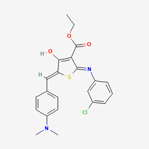 molecular formula C22H21ClN2O3S B3720020 Ethyl (5Z)-2-[(3-chlorophenyl)amino]-5-{[4-(dimethylamino)phenyl]methylidene}-4-oxo-4,5-dihydrothiophene-3-carboxylate 