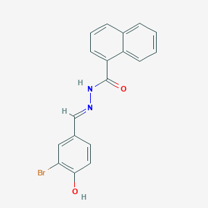 molecular formula C18H13BrN2O2 B3720024 N-[(E)-(3-bromo-4-hydroxyphenyl)methylideneamino]naphthalene-1-carboxamide 