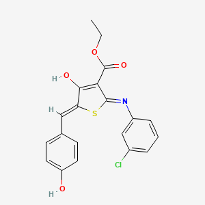 molecular formula C20H16ClNO4S B3720032 ETHYL (5Z)-2-[(3-CHLOROPHENYL)AMINO]-5-[(4-HYDROXYPHENYL)METHYLIDENE]-4-OXO-4,5-DIHYDROTHIOPHENE-3-CARBOXYLATE 