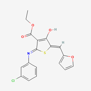 molecular formula C18H14ClNO4S B3720039 ETHYL (5Z)-2-[(3-CHLOROPHENYL)AMINO]-5-[(FURAN-2-YL)METHYLIDENE]-4-OXO-4,5-DIHYDROTHIOPHENE-3-CARBOXYLATE CAS No. 6089-97-0