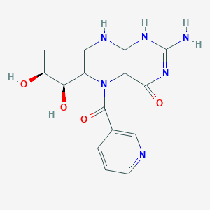 molecular formula C15H18N6O4 B372009 2-amino-6-[(1R,2S)-1,2-dihydroxypropyl]-5-(pyridine-3-carbonyl)-1,6,7,8-tetrahydropteridin-4-one 