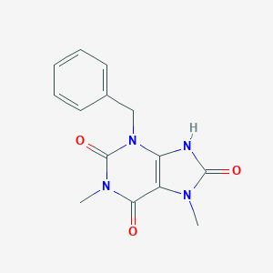 molecular formula C14H14N4O3 B372021 3-benzyl-1,7-dimethyl-7,9-dihydro-1H-purine-2,6,8(3H)-trione 