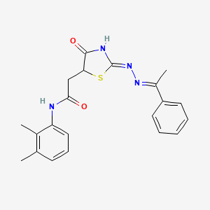 molecular formula C21H22N4O2S B3720225 N-(2,3-dimethylphenyl)-2-[(2Z)-4-oxo-2-[(E)-1-phenylethylidenehydrazinylidene]-1,3-thiazolidin-5-yl]acetamide 