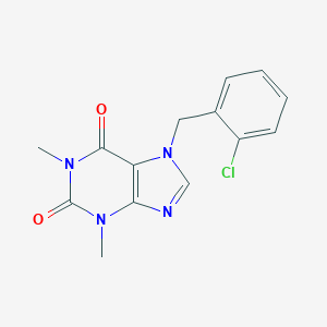 molecular formula C14H13ClN4O2 B372023 7-(2-chlorobenzyl)-1,3-dimethyl-3,7-dihydro-1H-purine-2,6-dione CAS No. 343347-87-5