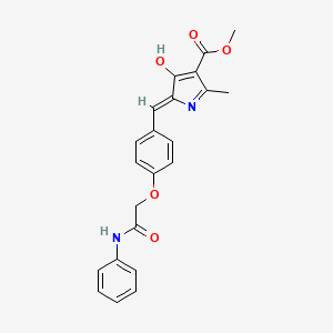 molecular formula C22H20N2O5 B3720266 METHYL (5Z)-2-METHYL-4-OXO-5-({4-[(PHENYLCARBAMOYL)METHOXY]PHENYL}METHYLIDENE)-4,5-DIHYDRO-1H-PYRROLE-3-CARBOXYLATE CAS No. 6139-15-7