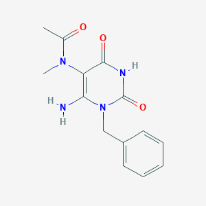molecular formula C14H16N4O3 B372034 N-(6-amino-1-benzyl-2,4-dioxo-1,2,3,4-tetrahydro-5-pyrimidinyl)-N-methylacetamide 