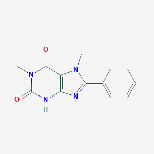molecular formula C13H12N4O2 B372036 1,7-dimethyl-8-phenyl-3,7-dihydro-1H-purine-2,6-dione 