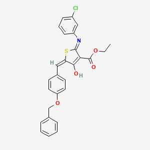 molecular formula C27H22ClNO4S B3720459 ethyl (5E)-5-[4-(benzyloxy)benzylidene]-2-[(3-chlorophenyl)amino]-4-oxo-4,5-dihydrothiophene-3-carboxylate 