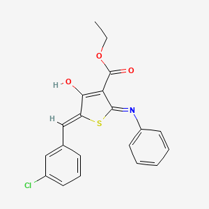 molecular formula C20H16ClNO3S B3720470 ethyl (5Z)-5-(3-chlorobenzylidene)-4-oxo-2-(phenylamino)-4,5-dihydrothiophene-3-carboxylate 