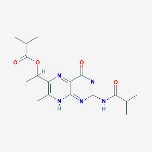 molecular formula C17H23N5O4 B372048 1-[7-methyl-2-(2-methylpropanoylamino)-4-oxo-8H-pteridin-6-yl]ethyl 2-methylpropanoate 