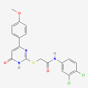 molecular formula C19H15Cl2N3O3S B3720496 N-(3,4-DICHLOROPHENYL)-2-{[4-(4-METHOXYPHENYL)-6-OXO-1,6-DIHYDRO-2-PYRIMIDINYL]SULFANYL}ACETAMIDE 