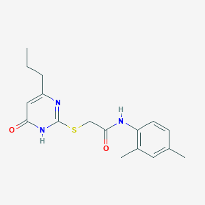 molecular formula C17H21N3O2S B3720530 N-(2,4-DIMETHYLPHENYL)-2-[(6-OXO-4-PROPYL-1,6-DIHYDROPYRIMIDIN-2-YL)SULFANYL]ACETAMIDE 