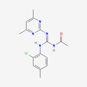 molecular formula C16H18ClN5O B3720549 N''-ACETYL-N-(2-CHLORO-4-METHYLPHENYL)-N'-(4,6-DIMETHYL-2-PYRIMIDINYL)GUANIDINE 
