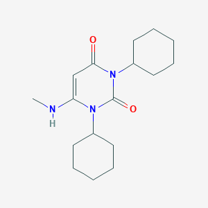 molecular formula C17H27N3O2 B372055 1,3-dicyclohexyl-6-(methylamino)-2,4(1H,3H)-pyrimidinedione 