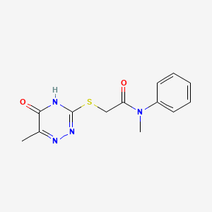 molecular formula C13H14N4O2S B3720555 N-methyl-2-[(6-methyl-5-oxo-4H-1,2,4-triazin-3-yl)sulfanyl]-N-phenylacetamide 