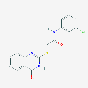 molecular formula C16H12ClN3O2S B3720727 N-(3-chlorophenyl)-2-[(4-oxo-3,4-dihydroquinazolin-2-yl)sulfanyl]acetamide 
