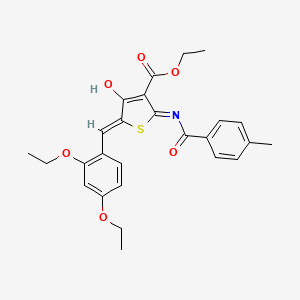 molecular formula C26H27NO6S B3720869 ETHYL (5Z)-5-[(2,4-DIETHOXYPHENYL)METHYLIDENE]-2-(4-METHYLBENZAMIDO)-4-OXO-4,5-DIHYDROTHIOPHENE-3-CARBOXYLATE 