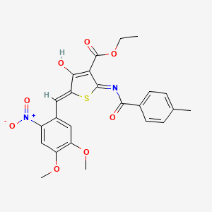 molecular formula C24H22N2O8S B3720875 ETHYL (5Z)-5-[(4,5-DIMETHOXY-2-NITROPHENYL)METHYLIDENE]-2-(4-METHYLBENZAMIDO)-4-OXO-4,5-DIHYDROTHIOPHENE-3-CARBOXYLATE 