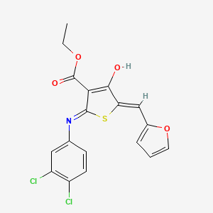 molecular formula C18H13Cl2NO4S B3720878 ethyl (5Z)-2-[(3,4-dichlorophenyl)amino]-5-(furan-2-ylmethylidene)-4-oxo-4,5-dihydrothiophene-3-carboxylate 