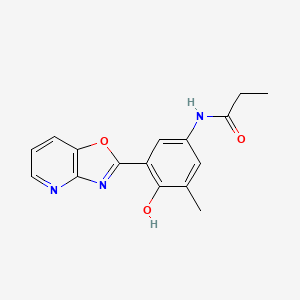 molecular formula C16H15N3O3 B3720925 N-(4-Hydroxy-3-methyl-5-{[1,3]oxazolo[4,5-B]pyridin-2-YL}phenyl)propanamide 