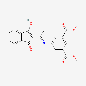 molecular formula C21H17NO6 B3720968 dimethyl 5-{[1-(1,3-dioxo-1,3-dihydro-2H-inden-2-ylidene)ethyl]amino}benzene-1,3-dicarboxylate 