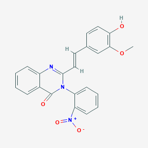 molecular formula C23H17N3O5 B3720992 2-[(E)-2-(4-hydroxy-3-methoxyphenyl)ethenyl]-3-(2-nitrophenyl)quinazolin-4-one 