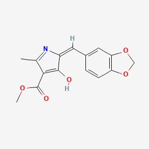 molecular formula C15H13NO5 B3720998 METHYL (5E)-5-[(2H-1,3-BENZODIOXOL-5-YL)METHYLIDENE]-2-METHYL-4-OXO-4,5-DIHYDRO-1H-PYRROLE-3-CARBOXYLATE 