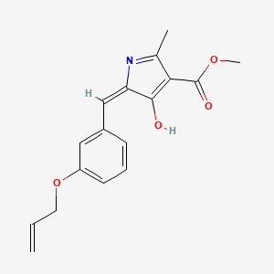 molecular formula C17H17NO4 B3721003 Methyl (5E)-2-methyl-4-oxo-5-{[3-(prop-2-EN-1-yloxy)phenyl]methylidene}-4,5-dihydro-1H-pyrrole-3-carboxylate 